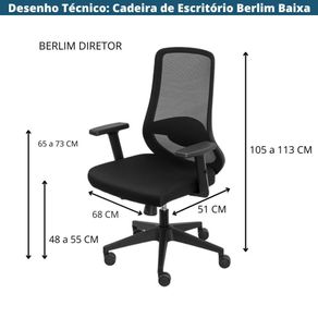 Desenho Tecnico Cadeira de Escritorio Supremo Baixa